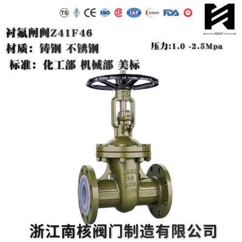 衬氟闸阀Z41F46-1016四氟铸钢不锈钢耐腐蚀法兰连接闸门