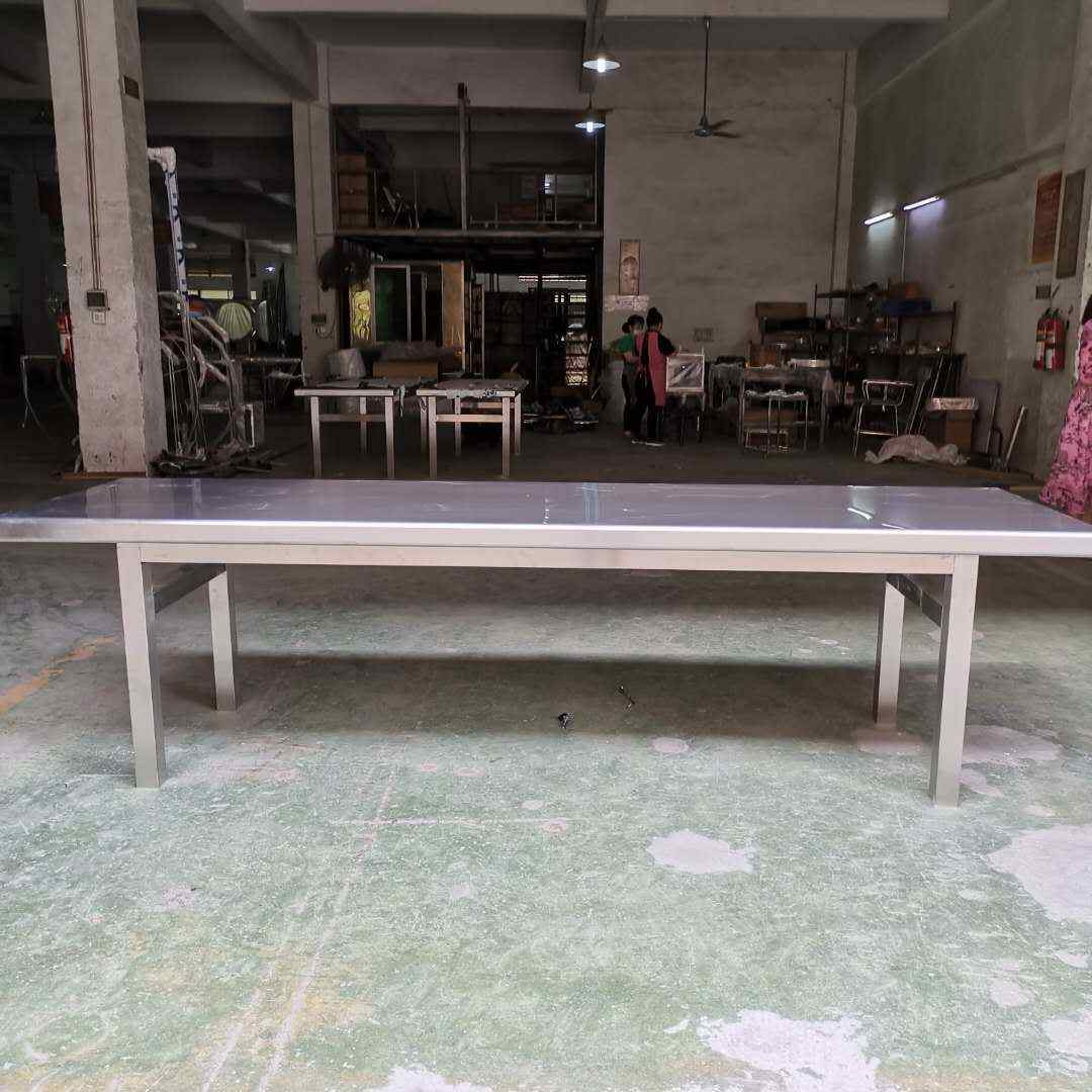 304不锈钢工作台定 做 操作台外卖打包台厨房工作台钢板佛山厂家
