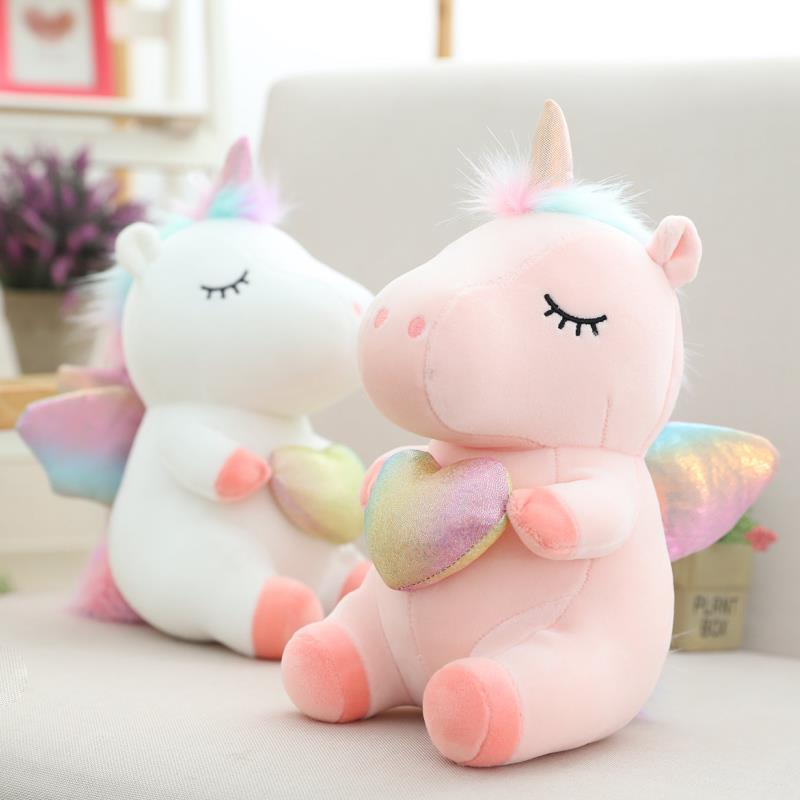 软体独角兽公仔小号精品抓机布娃娃卡通小白马玩偶毛绒玩具抱枕女