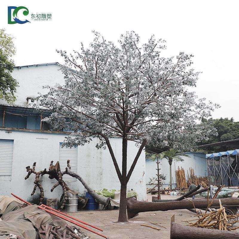 仿真松树大型玻璃钢室内外园林景观造景树源头厂家新中式人造树假