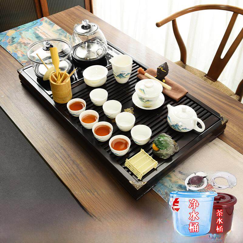 家用客厅茶具套装一套全自动饮茶一体机办公功夫茶具简易茶盘