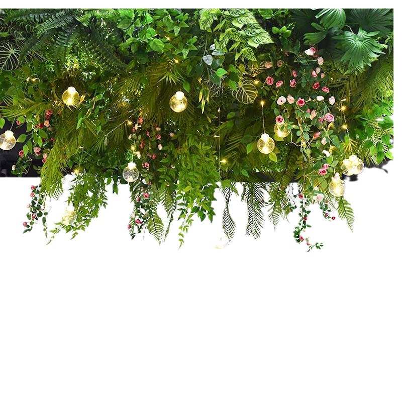 红绿饭店软天花板造景假植吊顶顶部装饰花仿真网直播间树藤婚庆装