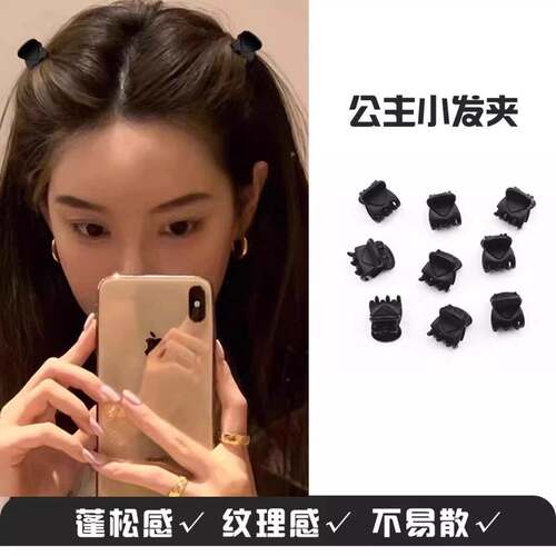 New mini small hair clip in black, suitable for securing ban