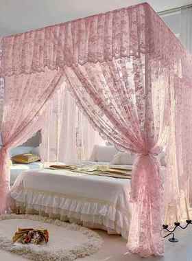 式蕾丝蚊法加帐FT688-FT家用落地宫开廷三门公主风厚卧室防蚊床幔