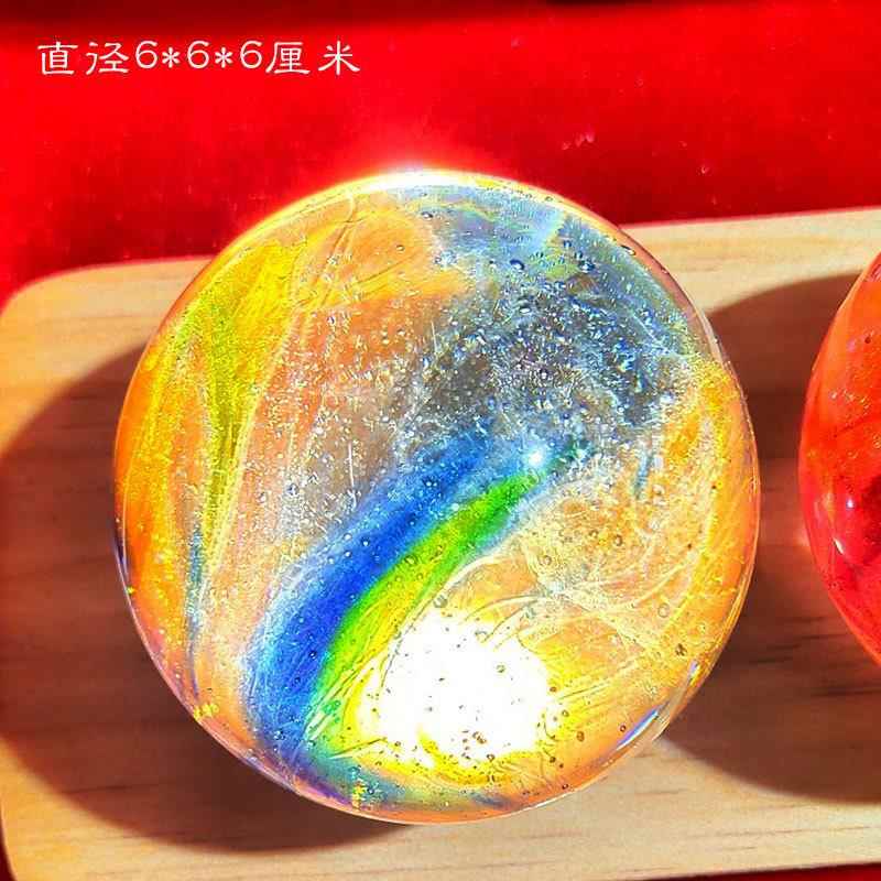 璃七水晶球家彩发光摆件居客DWN厅办公摆琉放聚财