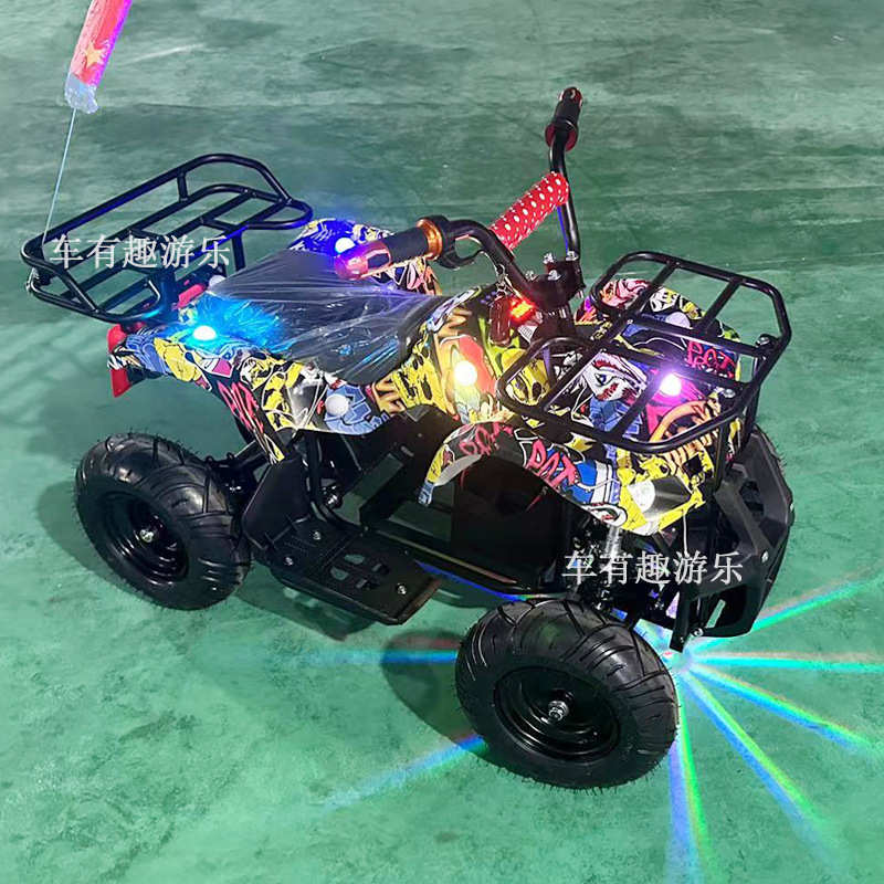 广场游乐设备儿童电动卡丁车户外摆摊四轮沙滩摩托碰碰车可坐大人