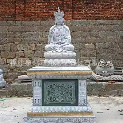 地藏王菩萨石像工厂定做寺庙石雕地藏王菩萨景区芝麻白地藏王