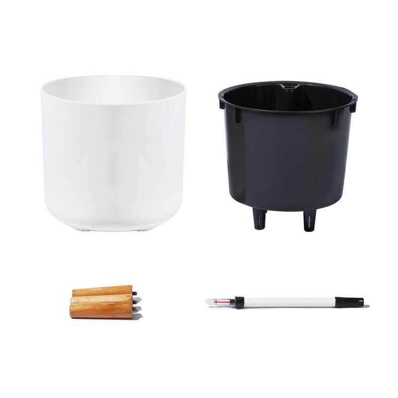 北欧ins风格落地式塑料多肉花盆特大加厚白色自吸水懒人花盆批发