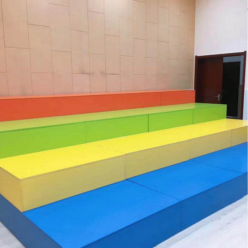 厂供应多功能实木家合合唱台板式指挥演合唱台台讲台三层音乐教师