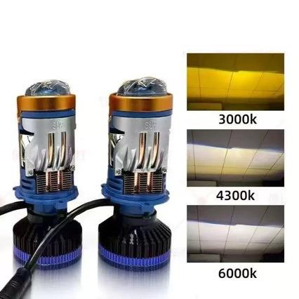 SU9三色透镜H4三色变光汽车LED大灯灯泡su8智能变光电机透镜