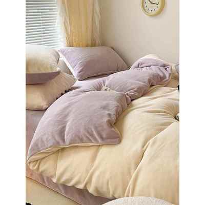 绒绒四件套牛奶绒2025新款双面加厚冬季珊瑚绒床上用品加绒保暖法