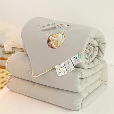 保暖加厚新款简约A类母婴蚕蛹蛋白二合一拉链款子母被冬被蚕丝被