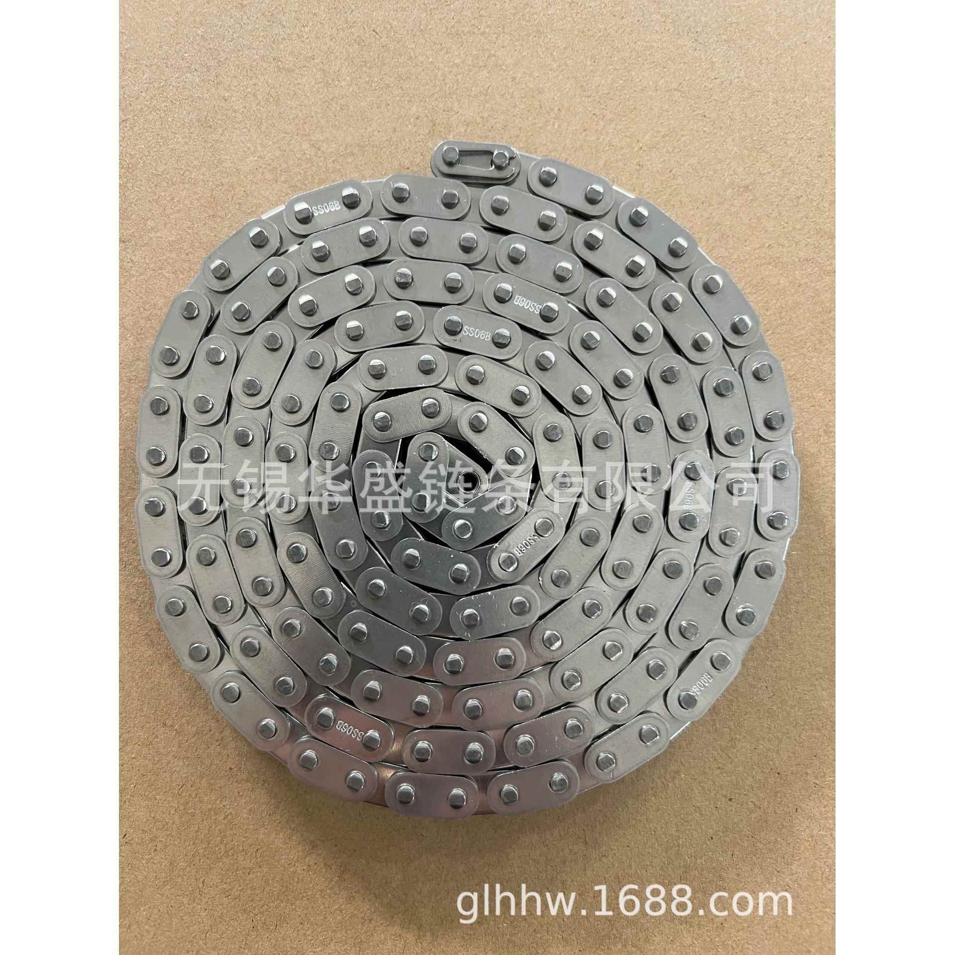 不锈钢滚子链条304材质SS06B-1工业用输送传动链条单双排滚子链条