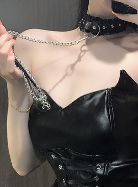 choker性感辣妹铃铛项圈牵引项链