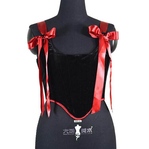 Sky lamp core velvet back strap fishbone corset camisole,