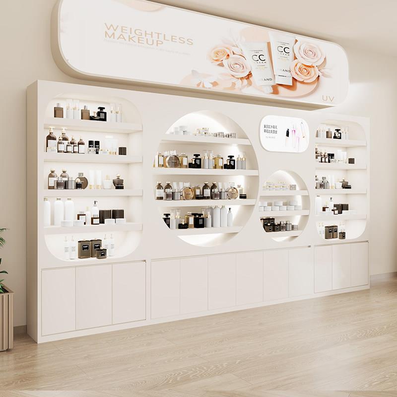 高端化妆品展示柜美容院产品展示柜烤漆护肤品美甲柜定制商用展柜