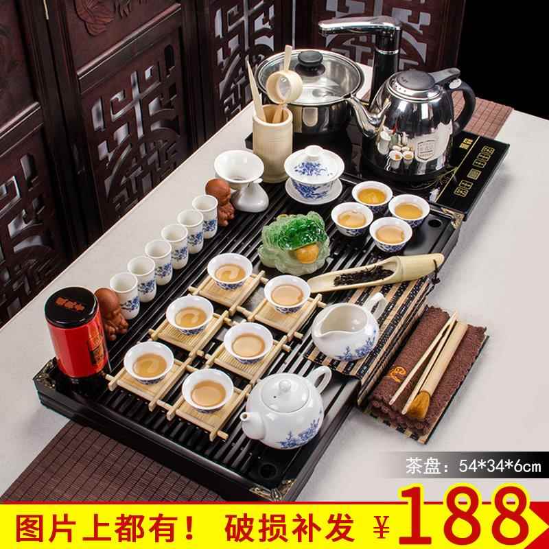 正品用紫功夫具套装喝茶家简约现代整套电热磁炉砂实木茶茶杯茶壶