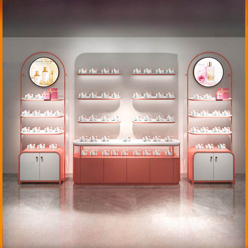 靠墙柜香水彩妆柜护肤品陈列柜美容院展示柜子化妆品展示柜