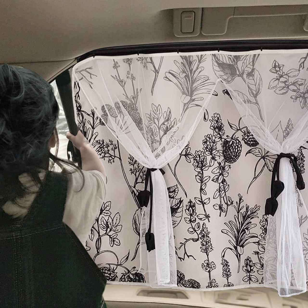 滑轨车帘汽车遮阳帘车窗婴儿车内防晒侧窗宝宝车载窗帘车用儿童