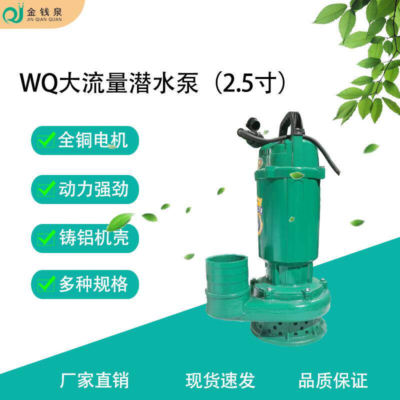 2.5寸口径大流量24v潜水泵15m扬程48v/60v抽水泵农用灌溉铸铝水泵