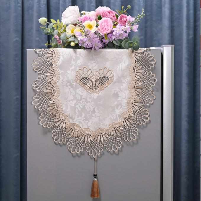 冰箱盖布绣花网纱双开门防灰尘布双门轻奢单开门蕾丝帘盖巾