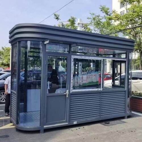 成品执勤岗亭厂家工厂轻钢结构岗亭可移动小区门卫劝导亭型钢岗亭