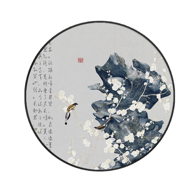 新中式客厅装饰画带框玄关餐厅圆形感书房茶室墙面装饰画