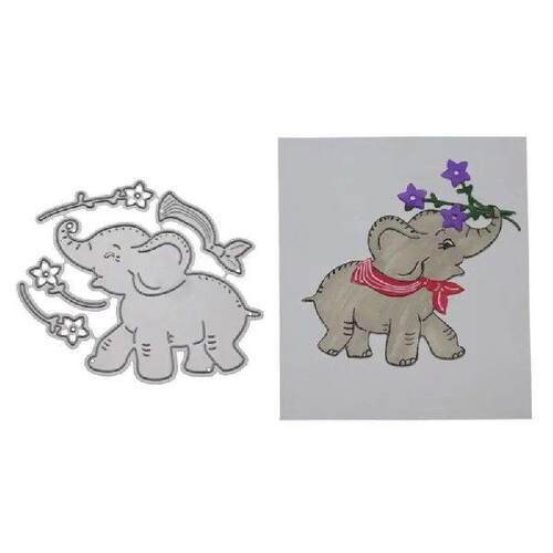 Elephant Flower Cutting Dies Greeting Invitation Message