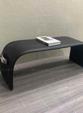 意板式极黑色简休闲长凳样置房物长方形边几马鞍皮革卧室ZTQ床尾