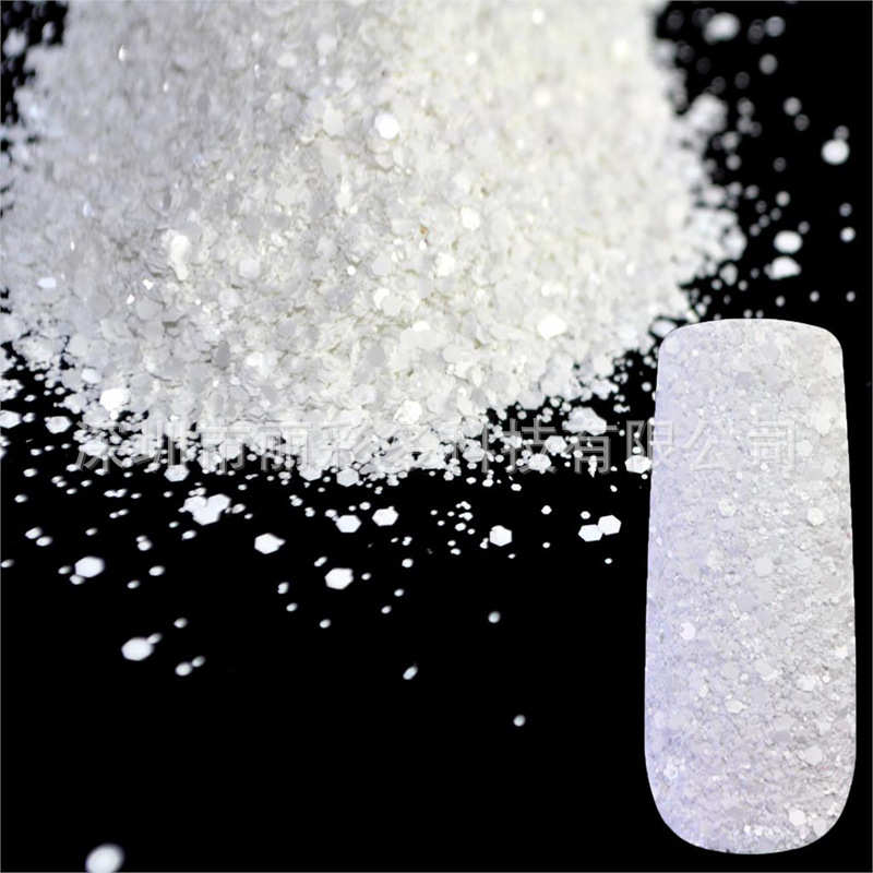 款亮片高亮黑珍珠彩直销粉合金混批发珍珠葱混合丽薄多美甲白指甲