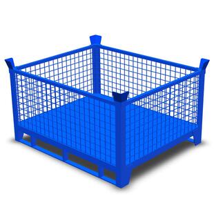 重型仓储笼蝴蝶笼厂家销售固定式 可上货架网格金属料箱叉车笼