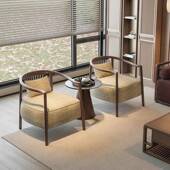 新中闲式 休单人沙椅茶楼茶室休椅闲别发墅酒店休息区接待桌952椅