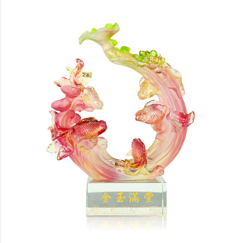 锋明古法琉璃摆件金玉满堂乔迁新居礼品客厅玄关装饰品工艺品摆件,家居饰品,装饰摆件,淘宝优惠券,粉丝福利购,淘宝优惠卷