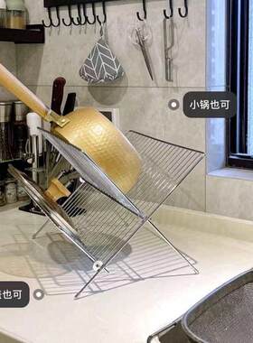 架厨房架沥水折艺碗沥水叠置台面ins物架风杯子收纳碗碟铁架双层