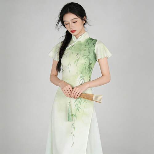古典舞专用弹力旗袍舞蹈表演服身韵练功服中国舞国风新款洋装女