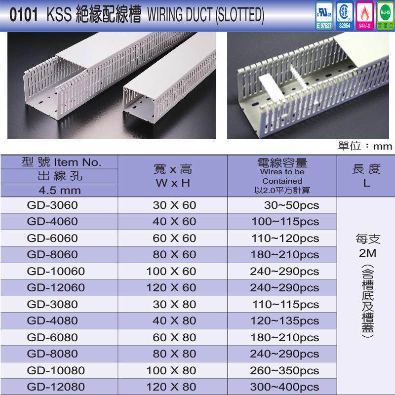 GD系列绝缘配线槽台湾kss凯士士1根PVC走线槽电缆电线网线理线槽
