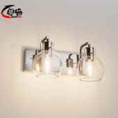 浴梳妆台前镜风灯壁灯室美式 复9108古工业玻璃灯罩铁艺创意灯具