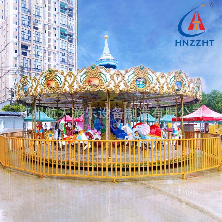 厂家供大型户外儿童游乐场设施转马座椅价格公园景区旋转木马电动
