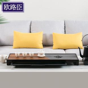 储水茶海家用花梨木茶具套装 欧路臣乌金石茶盘黑檀木茶台抽屉式