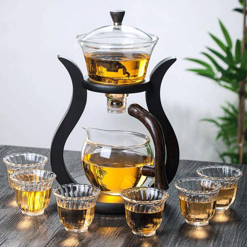 简约磁吸泡茶器自动懒人茶具家用玻璃茶具套装茶水分离杯茶壶茶具