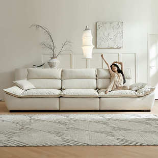 式家具简约布艺沙发沙发奢意帆船阅读靠垫现代流线休闲轻客厅羽绒