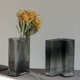 碧轩灰色不规则竖条纹玻璃花瓶现代家居软装 摆件插花花瓶