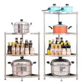 不锈钢浴室置物架转角卫生间脸盆架厕所拐角落地多层厨房收纳架子