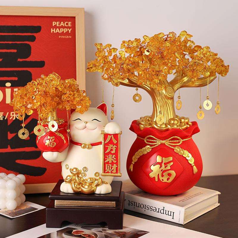 贝汉美新中式八方来财招财猫摆件商店吧台前台招财饰品新店开业礼