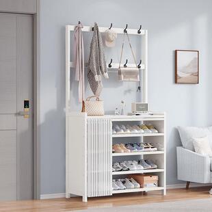 简易落地衣帽架鞋架一件起批一体组合家用鞋帽架卧室挂衣架鞋架子
