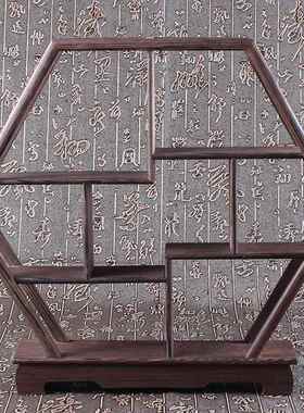 鸡翅木博古架木多架红底座紫砂茶壶宝小实摆件木展ZZ-0785示架置