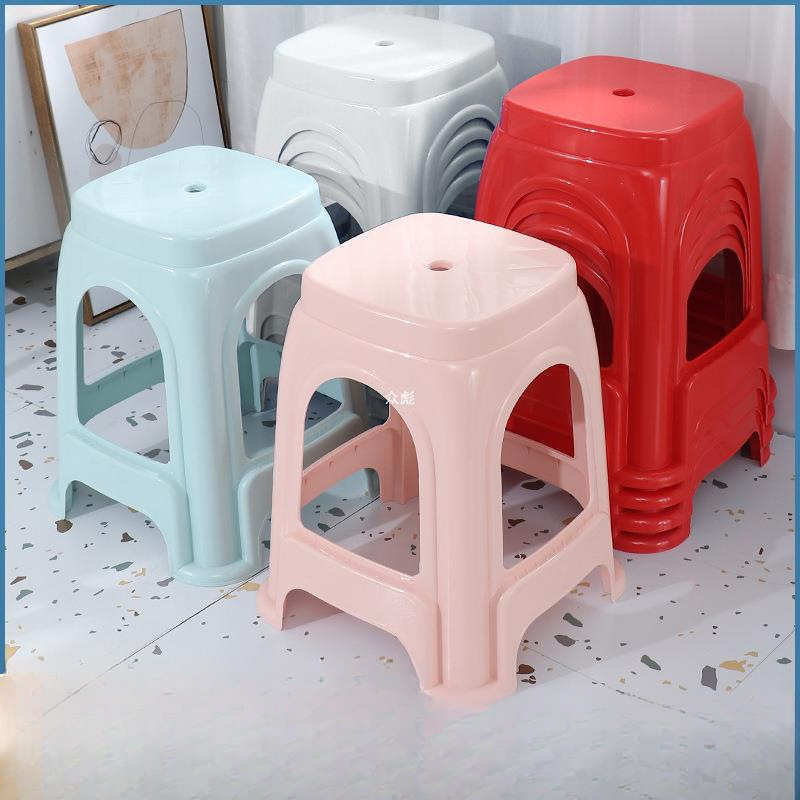 加厚塑料凳子特厚家用高脚凳加厚款商用加高圆形熟胶大号饭店用