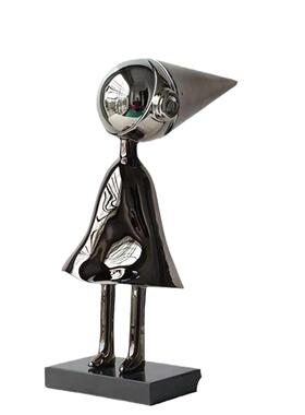 现代极电简镀海豚摆件树脂镂空几何酒店售楼NJ128饰处品物主题猫