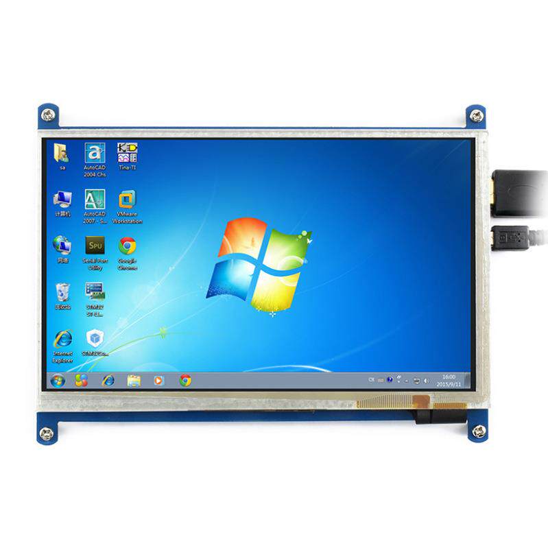 微雪 树莓派4B 3B+显示器 7寸LCD 电容触摸屏800×480 HDMI屏幕