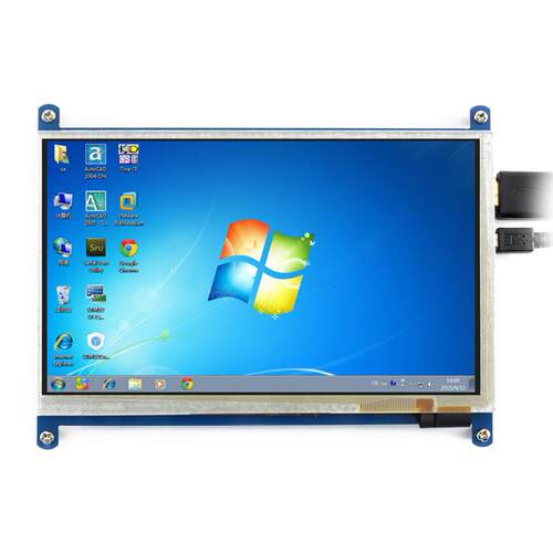 微雪 树莓派4B 3B+显示器 7寸LCD 电容触摸屏800×480 HDMI屏幕